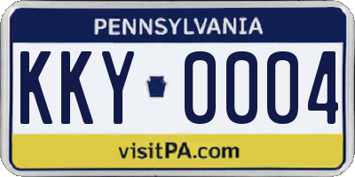 PA license plate KKY0004
