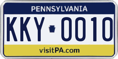 PA license plate KKY0010