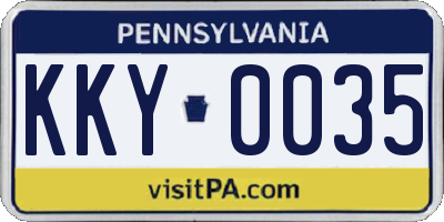 PA license plate KKY0035