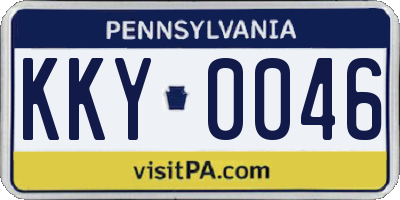 PA license plate KKY0046