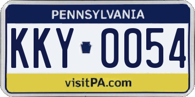 PA license plate KKY0054
