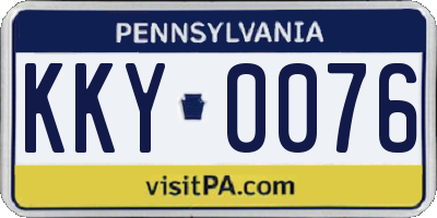 PA license plate KKY0076