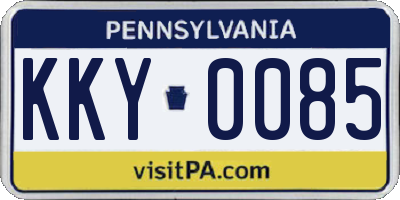 PA license plate KKY0085