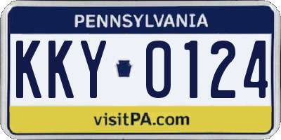 PA license plate KKY0124
