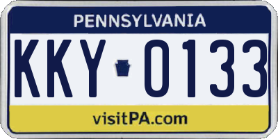 PA license plate KKY0133