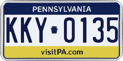 PA license plate KKY0135