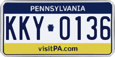 PA license plate KKY0136