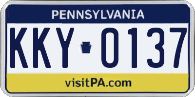 PA license plate KKY0137