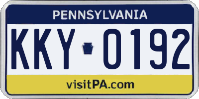 PA license plate KKY0192