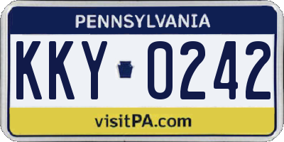 PA license plate KKY0242