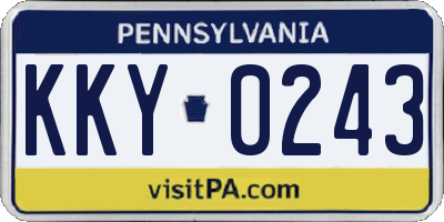 PA license plate KKY0243