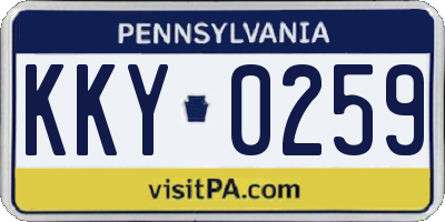 PA license plate KKY0259