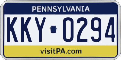 PA license plate KKY0294