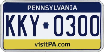 PA license plate KKY0300