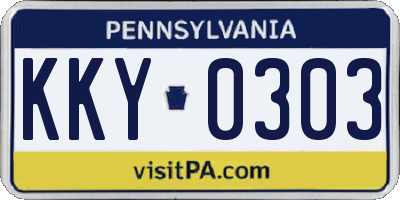 PA license plate KKY0303