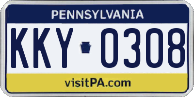 PA license plate KKY0308