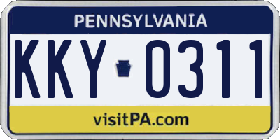 PA license plate KKY0311