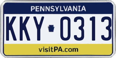 PA license plate KKY0313