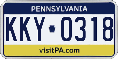 PA license plate KKY0318