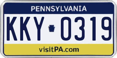 PA license plate KKY0319