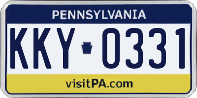 PA license plate KKY0331