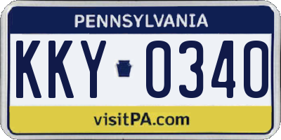PA license plate KKY0340