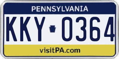 PA license plate KKY0364
