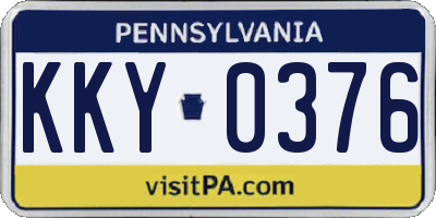 PA license plate KKY0376