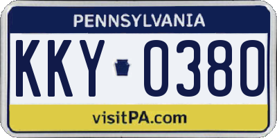 PA license plate KKY0380