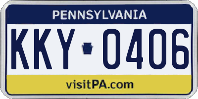 PA license plate KKY0406