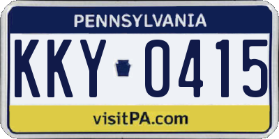 PA license plate KKY0415