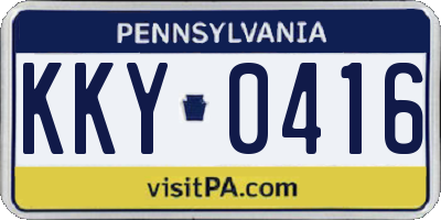 PA license plate KKY0416