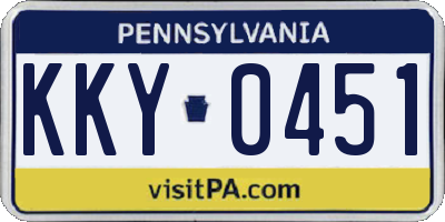 PA license plate KKY0451