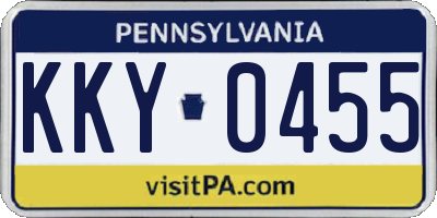 PA license plate KKY0455