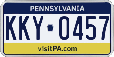 PA license plate KKY0457