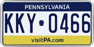 PA license plate KKY0466