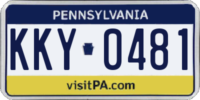PA license plate KKY0481