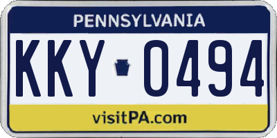PA license plate KKY0494