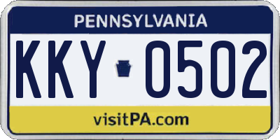 PA license plate KKY0502