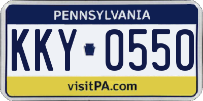 PA license plate KKY0550