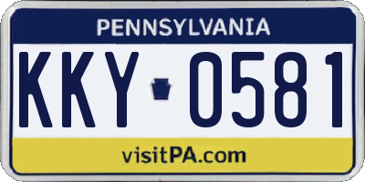 PA license plate KKY0581