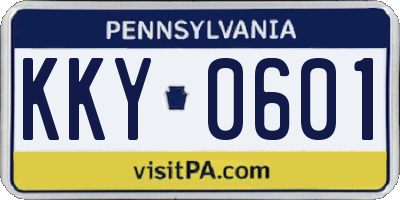 PA license plate KKY0601