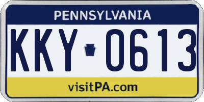 PA license plate KKY0613