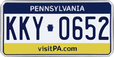 PA license plate KKY0652