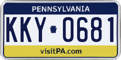PA license plate KKY0681
