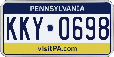 PA license plate KKY0698