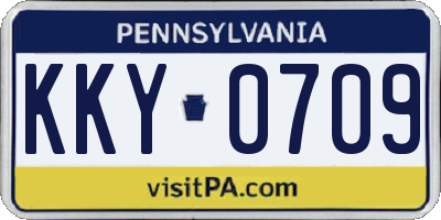 PA license plate KKY0709