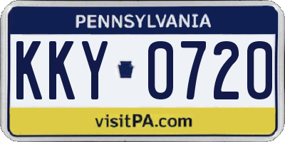 PA license plate KKY0720