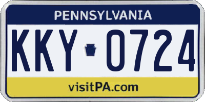 PA license plate KKY0724