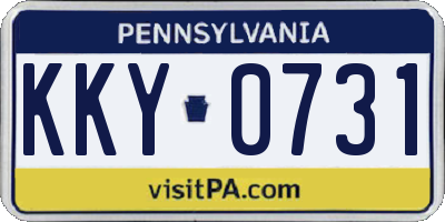 PA license plate KKY0731